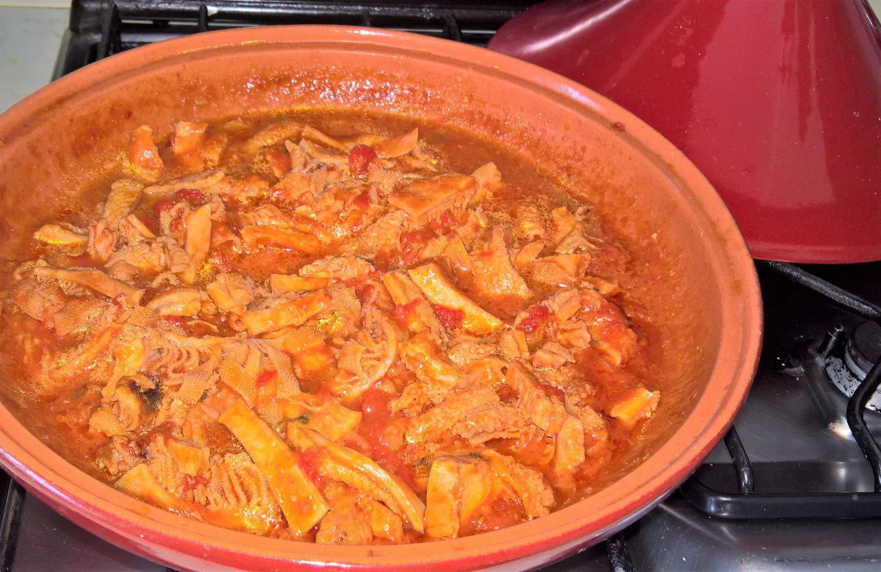 Trippa al pomodoro in Tajine